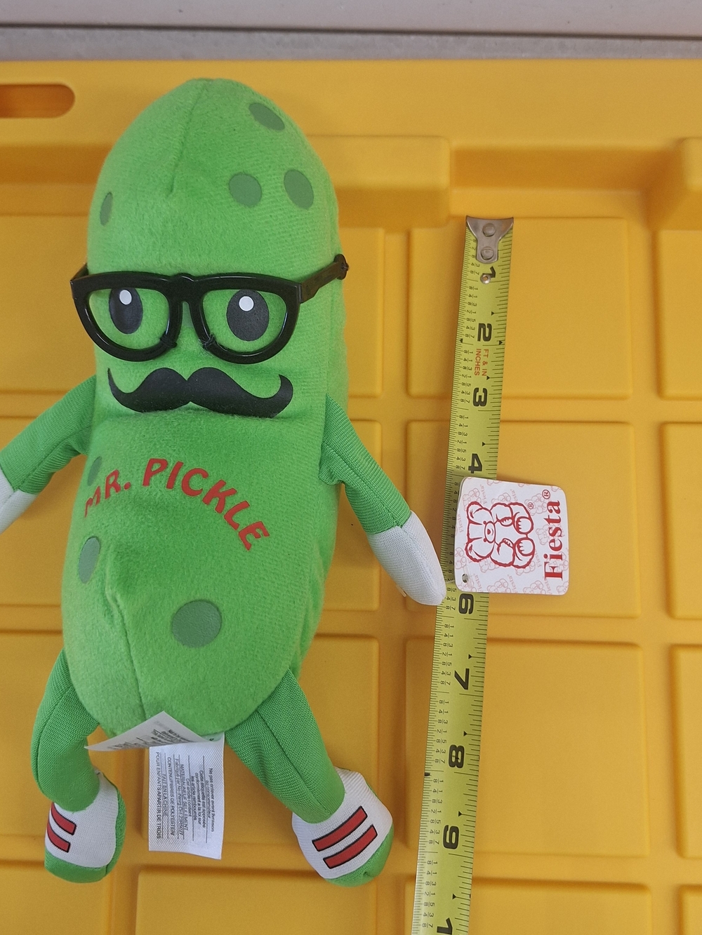 Fiesta Mr. Pickle Plush Toy - Green with Black Glasses & Mustache
